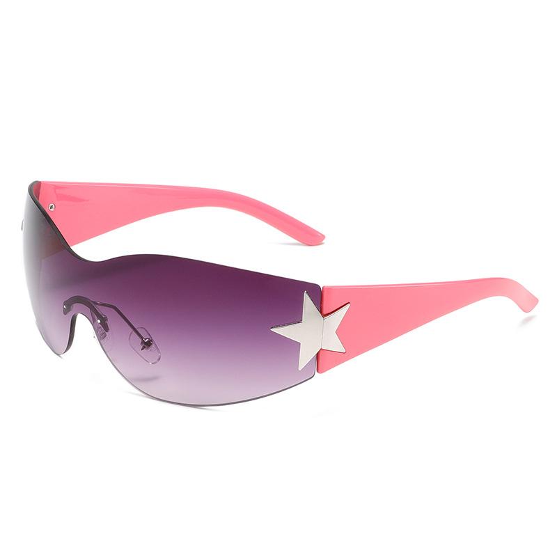 Frameless Integrated Five-Pointed Star Sunglasses New Trend Sports Glasses Men'S And Women'S Travel Sunshade Sunglasses
