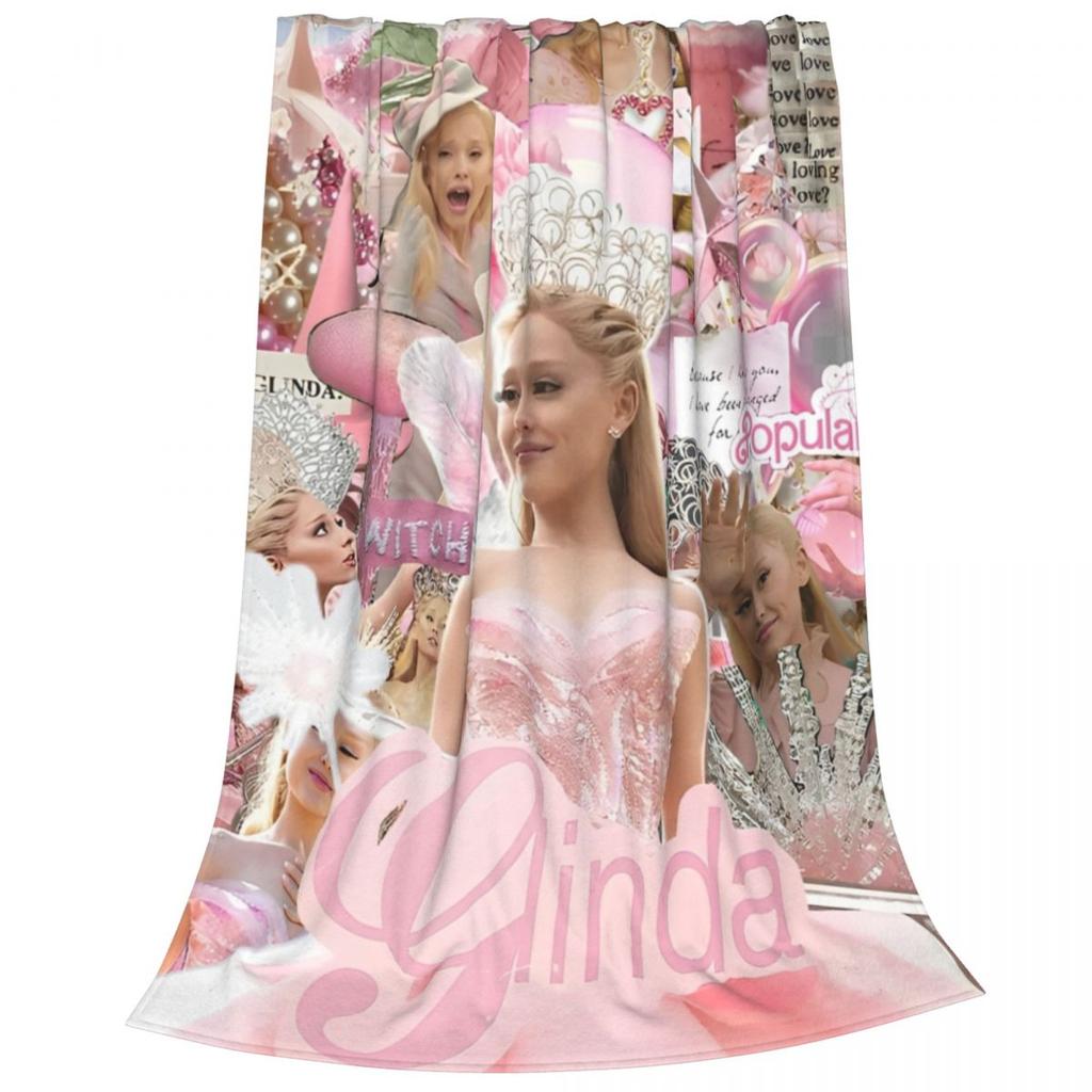 Wicked Glinda Elegant Collage Blankets Good Witch Movie Flannel Throw Blanket Portable Soft Warm Multifunction Plush Thin Quilt