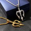 Gift Fashion Retro Charm Chain Punk Vintage Necklace Neptune Trident Pendant Hip Hop Choker