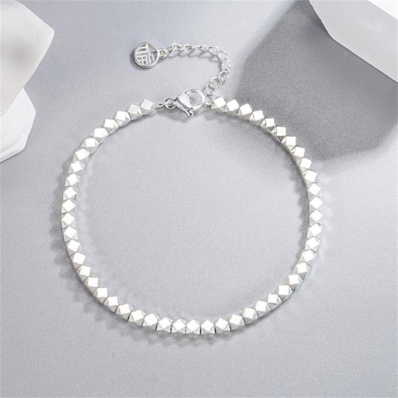 Женские браслеты на руку из стерлингового серебра 925 пробы с блестящими шариками неправильной формы, роскошные дизайнерские ювелирные аксессуары