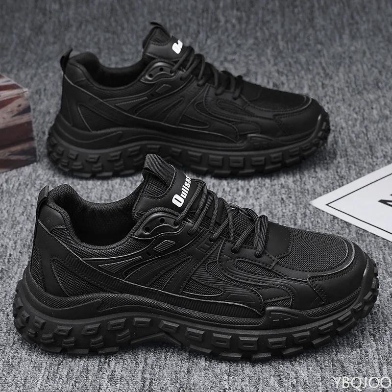 Spring Autumn Men's Sneakers New Trend Mesh Lace Up Comfort Shoes Thick Sole Versatile Sneaker Casual Work Trendy Flat Zapatos