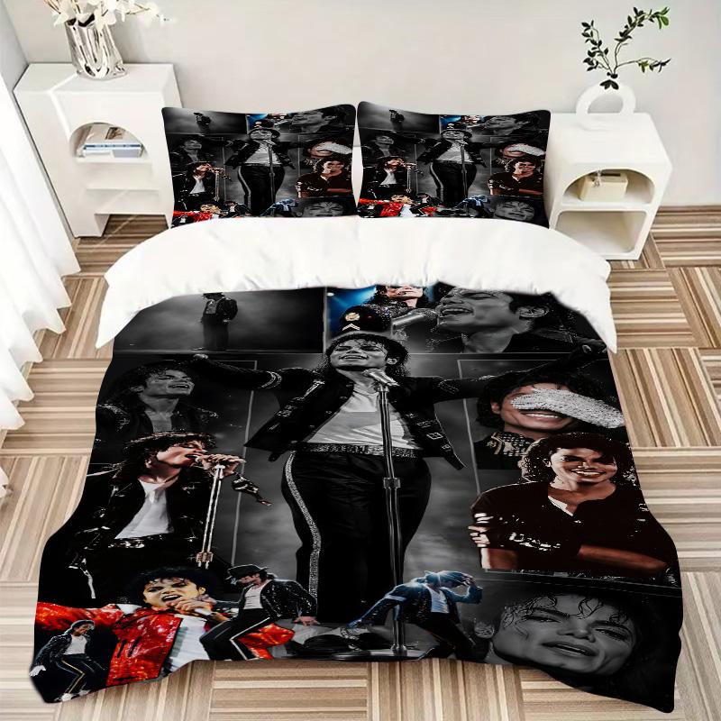 Michael Jackson'S Legacy Print 3Pcs Bedding Setduvet Cover With 2 Bedropillowcase Home Birthday Gift