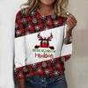 Женский новый повседневный топ с круглым вырезом и длинным рукавом на осень-зиму 2025 года с 3D-рождественским узором. Идеальный подарок на Хэллоуин и Рождество.