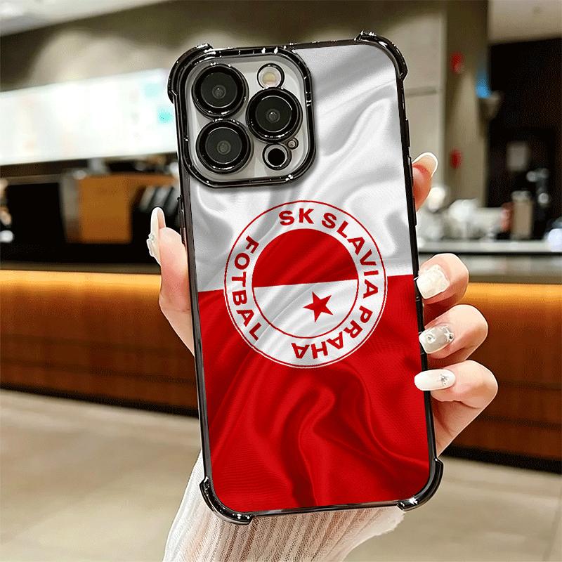 Sk Slavia Praha Чехия Мягкий чехол для телефона для iPhone 15 16 17 Air 14 Pro Max 16E Plus 13 12 Mini Покрытие Защита от падений Fundas