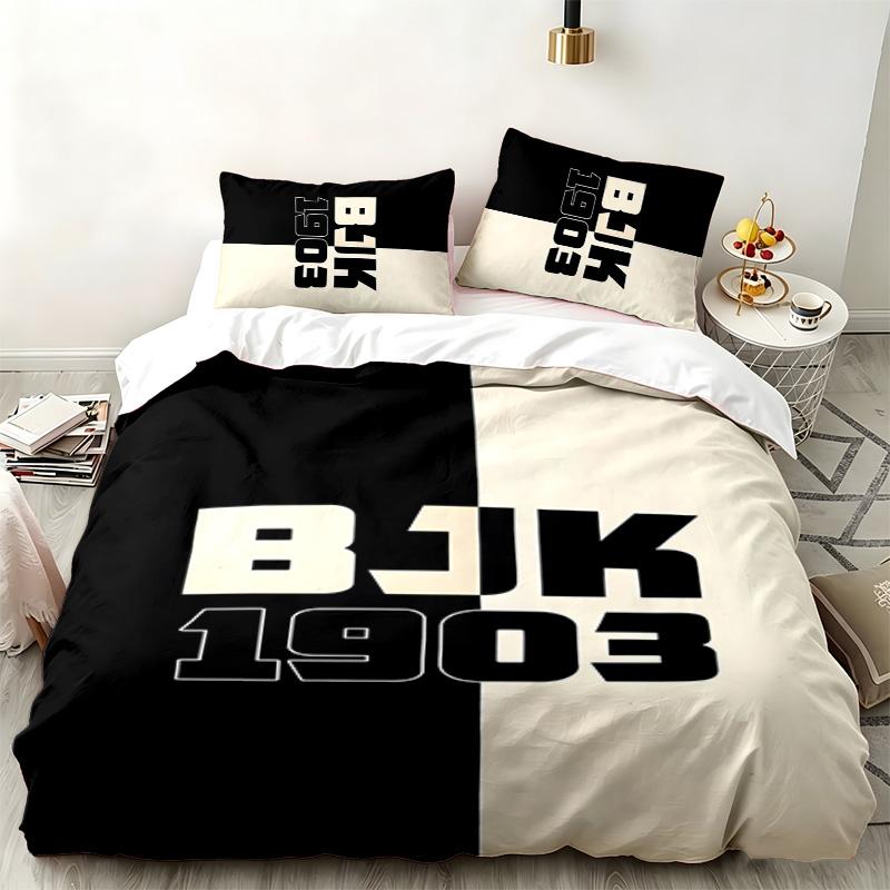 Комплект из 3 предметов Beşiktaş JK Идеально подходит для спальни Удобный комплект постельного белья включает пододеяльник и две наволочки Идеальный подарок на день рождения или Рождество