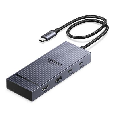 Ugreen Док-станция Revodok Pro USB C с 2 HDMI USB C HDMI 2 USB 10 Гбит/с Данные 100 Вт PD Быстрая Совместима с MacBook Dell и iPad Pro 7-в-1