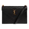 YSL Gabby Металлический логотип Регулируемый плечевой ремень Сумка через плечо из кожи ягненка Женские сумки Черный 695503-1EL07-1000