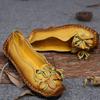 Handmade Flower Shoes Women's Soft Flat Bottom Shoes Autumn Casual Sandals Genuine Leather Shoes