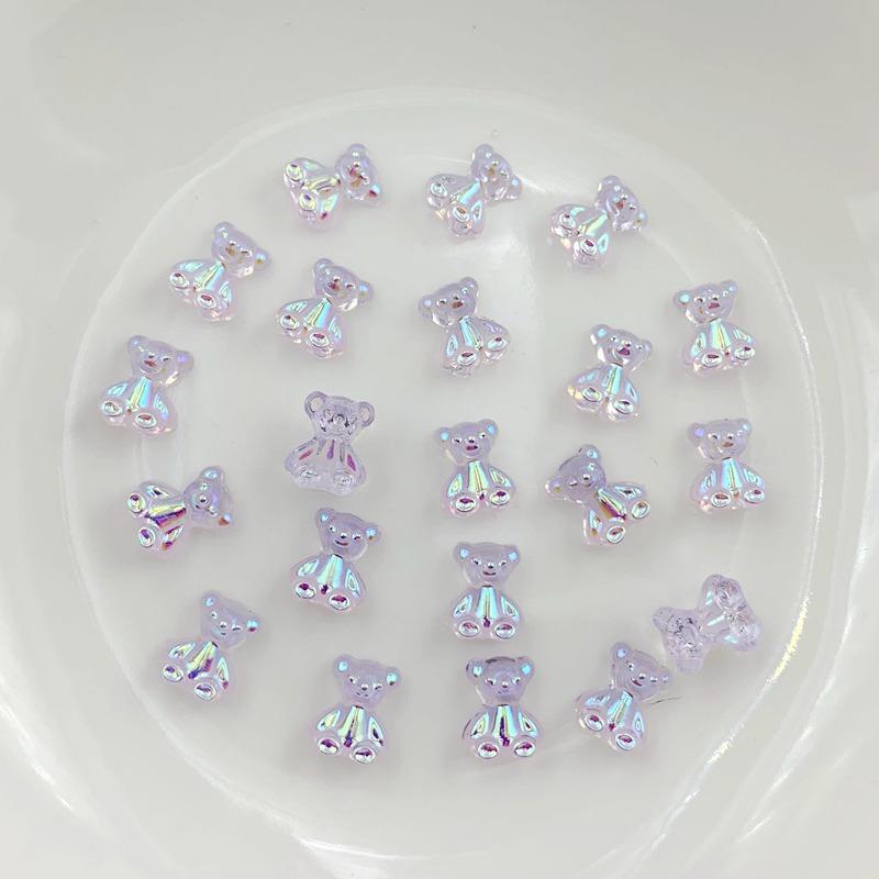 30pcs Cute Animal Bear Crystal Flat Back Rhinestone Nail Art Decoration DIY Clothing Hair Accessories Materials