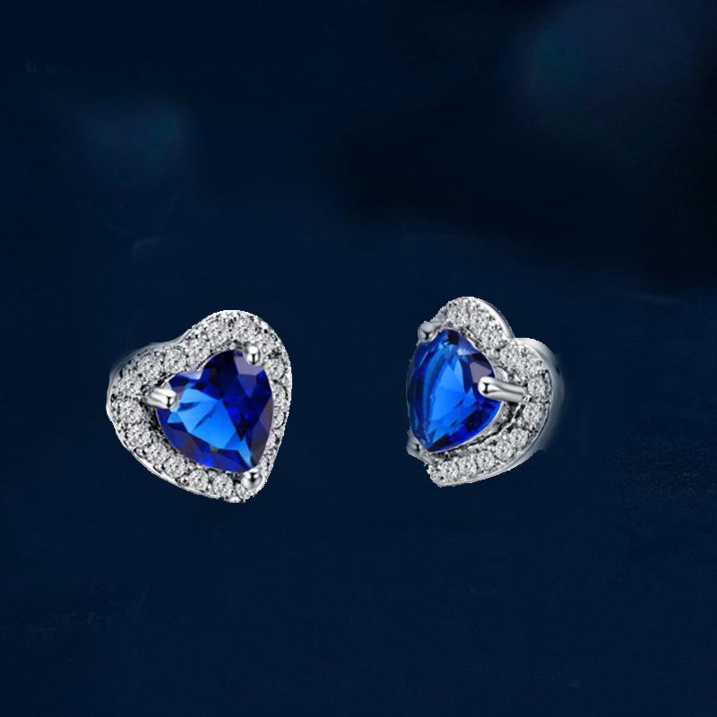 Heart-Shaped Zircon Earrings: Sparkling AAA Micro Inlaid Love Design