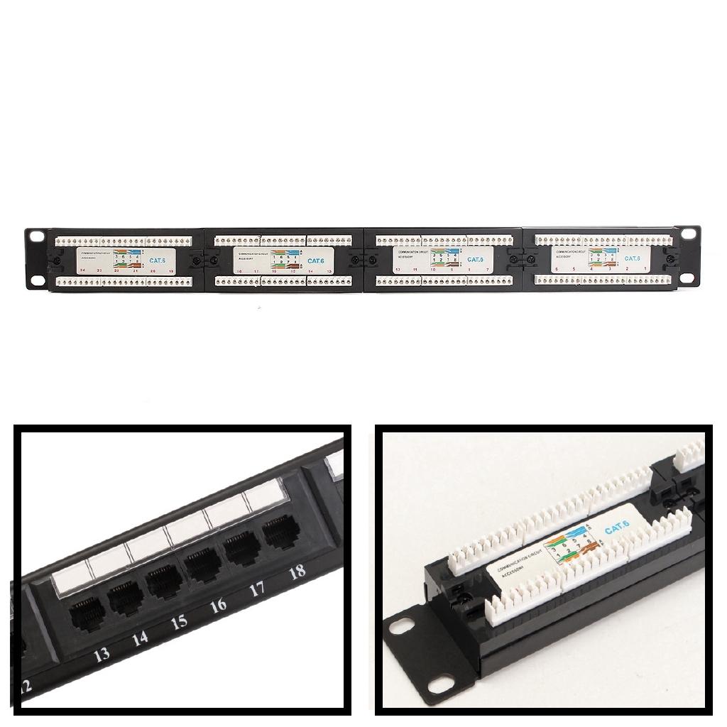 Разъем адаптера сети Ethernet LAN RJ45 CAT 6, монтажный кронштейн для кабеля, 24 порта/Wst патч-панель CAT5E 1U для 19-дюймовой стойки