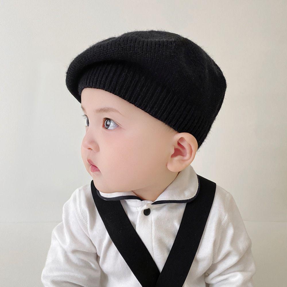 Warm Kids Berets Knitted Painter Hat Korean Children Newsboy Cap Boys Girls