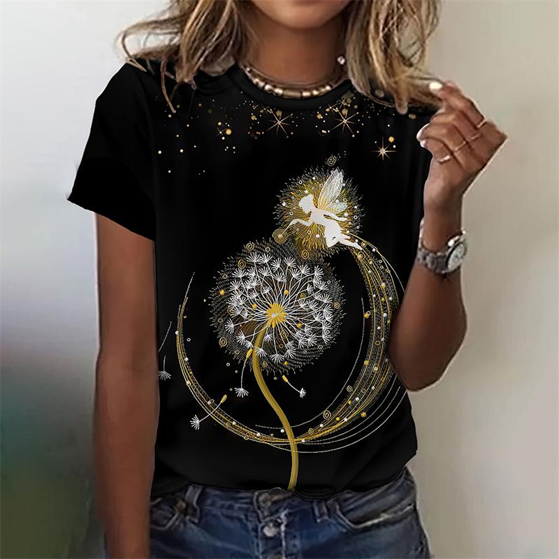 Flower Net Pattern T-Shirt For Women Exquisite 3D Printed Tees Summer Casual T Shirts Oversized Short Sleeves Round Neck Tops