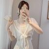 Women's Puff Sleeve Chiffon Sun Protection Cardigan - Lightweight, Short Sleeve Shawl for Summer Dresses