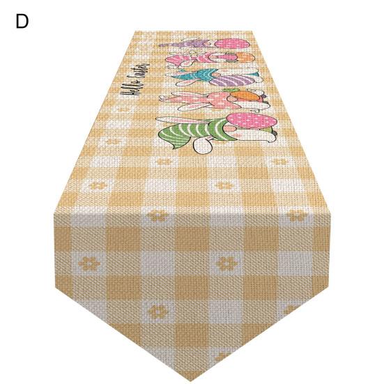 Настольный бегун Цифровая печать Удобный сенсорный праздничный узор Пятностойкая текстура Украшение Милый кролик Пасхальная скатерть Кухонные аксессуары