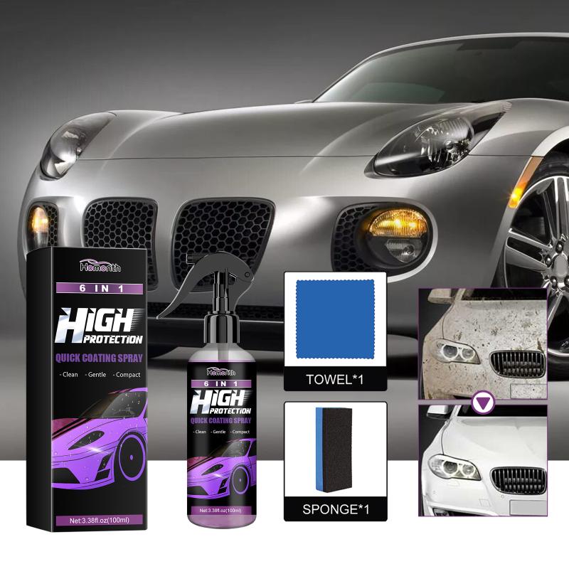Car Nano Ceramic Coating Spray 6 in  Long Lasting Protection  Repair for Auto Detailing Shine Maintenance