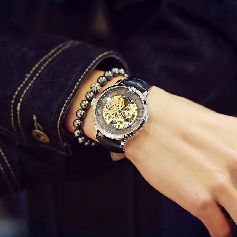 Fully Automatic Mechanical Men's Watch Hollow Concept Trendy Men's Waterproof Business Watch Men's Belt