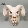 Exaggerated Horn Hitch Design Cover Cap for The Trailer Coupling, 3D Printed Ram Skull Unique Accessory Cover, Black/White Bone Truck, Recreational