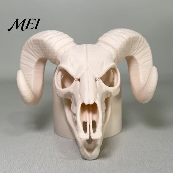 Exaggerated Horn Hitch Design Cover Cap for The Trailer Coupling, 3D Printed Ram Skull Unique Accessory Cover, Black/White Bone Truck, Recreational