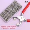 Plier Tool 50/100pcs Colour Metal Snap Sewing Button Claw Set Hollow Solid Snap Fasteners Kit for Installing Clothes Bags