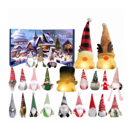 Gnome Advent Calendars 2025 24 Days Christmas Countdown Calendar with Light