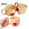 Cute Quirky Office Desk Decor Tongue Out Ceramic Coffee Mug, 10oz Unique 3D Sculpted Face Cup Large Capacity Beverage Mug for Tea Milk, Funny