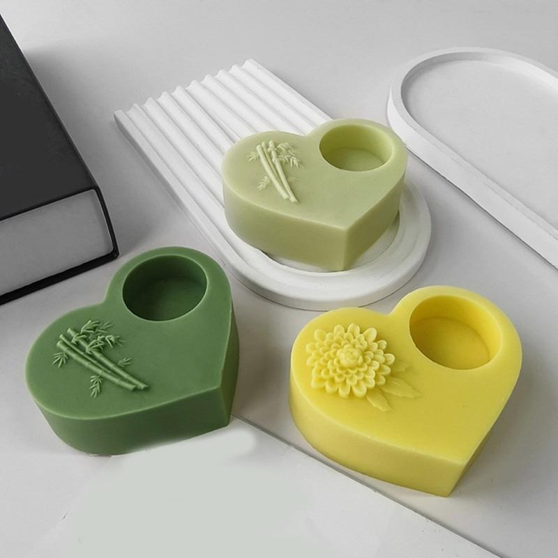 Эпоксидный подсвечник силиконовая форма форма для основания свечи форма для подсвечника в форме сердца формы для украшений форма для домашнего декора