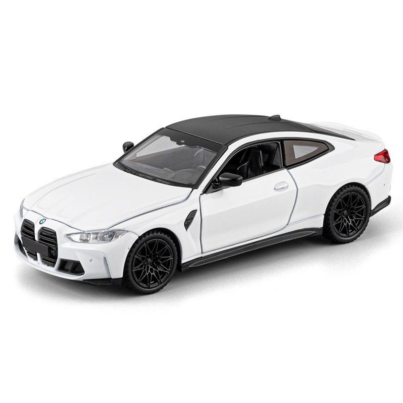 1/32 Металлическая литая модель спортивного автомобиля BMW M4 Машинка-игрушка для детей с механизмом обратного хода Настольное украшение Хэллоуин Рождество Подарок для мальчика