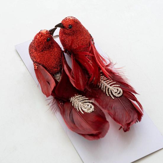 1 пара рождественских украшений, имитация пены, перья, дизайн с бусинами, украшение для рождественской елки, праздничная атмосфера, подарок своими руками