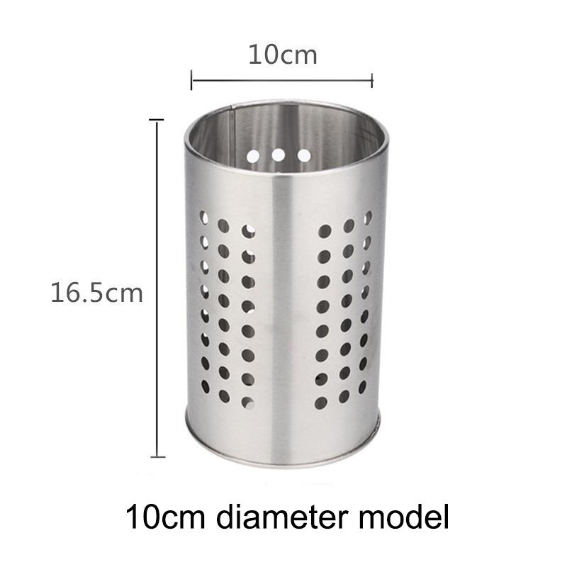 Трубка для палочек из нержавеющей стали Ведро для столовых приборов Большая вместимость Хранение кухонной утвари Круглое отверстие Полая дренажная трубка
