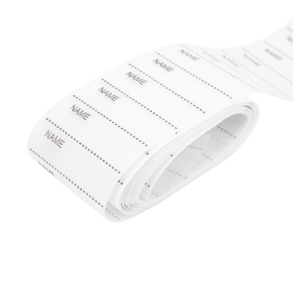 200pcs Iron On Woven Name Labels White Sew on Name Tags Iron On Clothing Labels  For School Uniforms