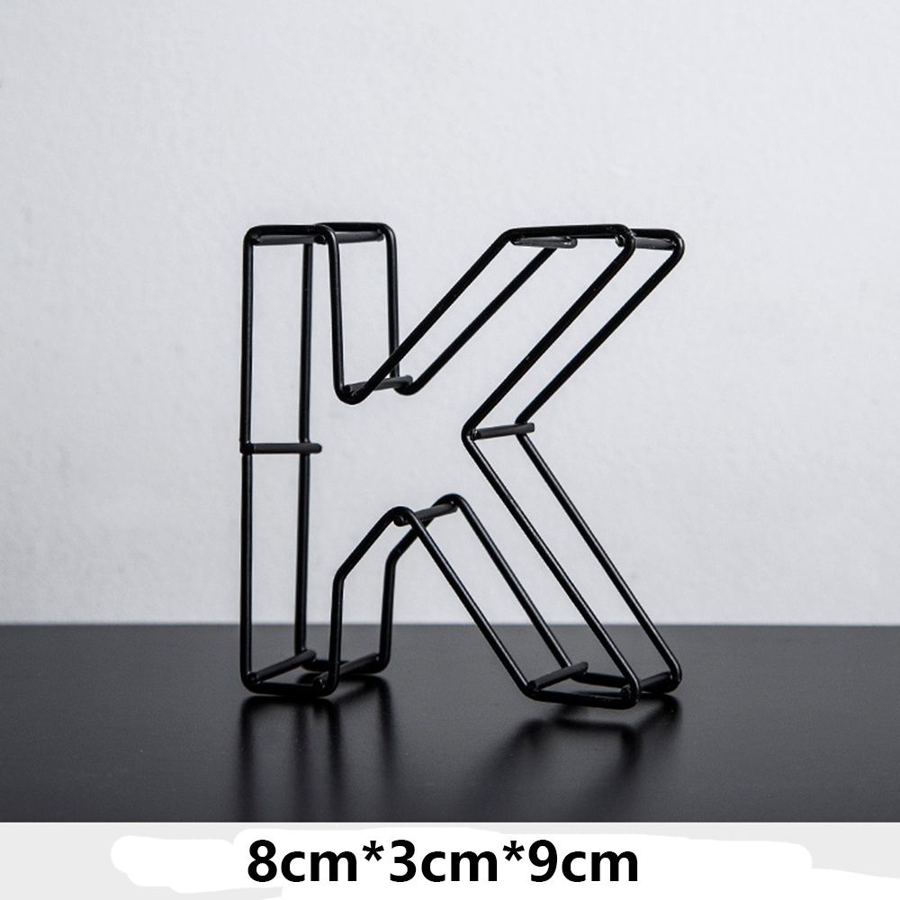 Photography Props Metal Hollow Letter Wrought Iron Alphabet Doorplate Sign Home Decoration