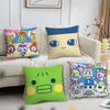 Funny Carton T-Tamagotchi Kuchipatchi Cushion Cover Soft Pillow Case for Sofa Living Room Home Office Decor Protective Covers