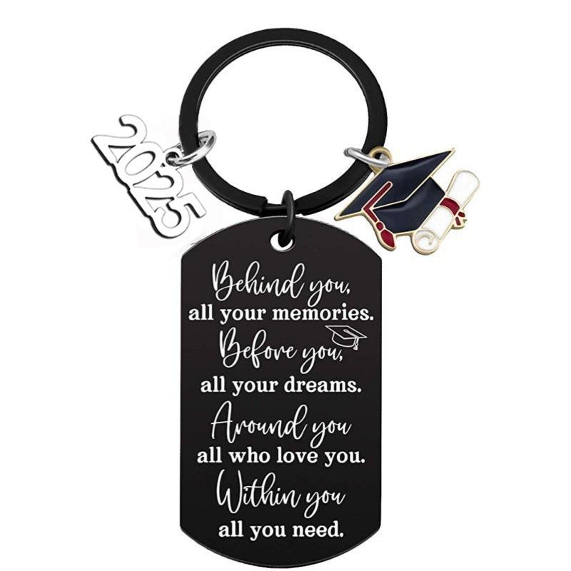 Stainless Steel Keychain for 2025 Graduation - University & High School Senior Gift In European and American Style