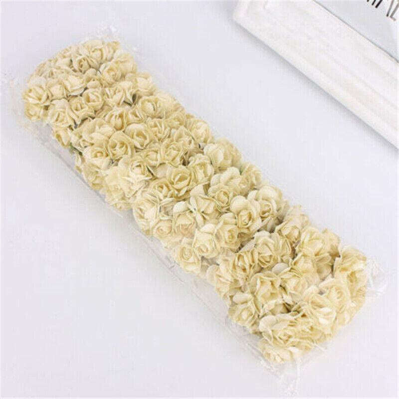 144шт мини-бумага роза искусственные цветы букет маленькие головки декор для свадебной вечеринки