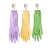 1 Pair Waterproof Dishwashing Gloves Tear-resistant Warm Fleece Cleaning Gloves Thickened Threaded Sleeve Cuff Laundry Gloves