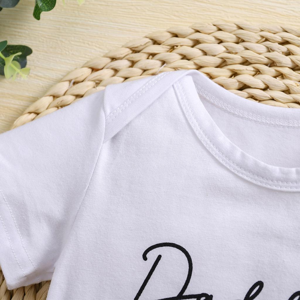 3-18 месяцев Детский комбинезон с принтом «Папина дочка» из хлопка, белый комбинезон с короткими рукавами