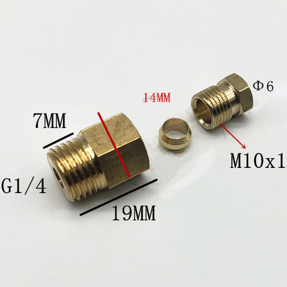 M4 M6 M8 M10 1/8" 1/4" BSP Наружная Резьба к 4 6 8мм Компрессионная Трубка Латунный Фитинг для Трубок Масло для Смазки