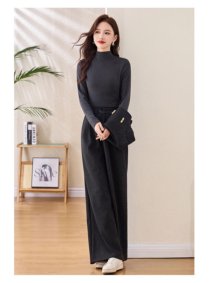 Spring 2025 Women's Fashion Suit: Three-Piece Temperament Vest with High Waist Wide-Leg Pants (ME5501)