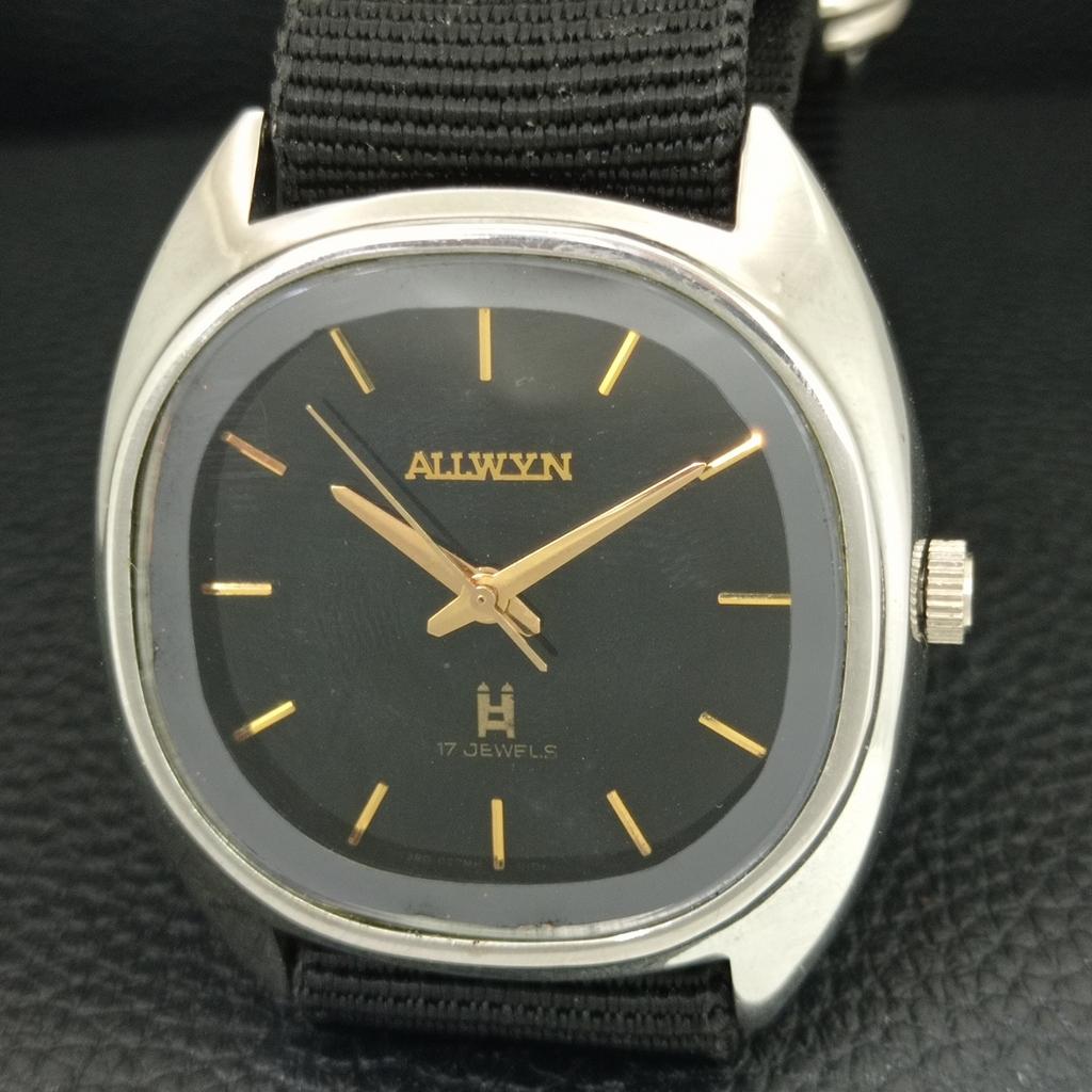 ALLWYN 6300A HAND-WINDING INDIA MENS VINTAGE ORIGINAL DIAL WATCH a706118-1