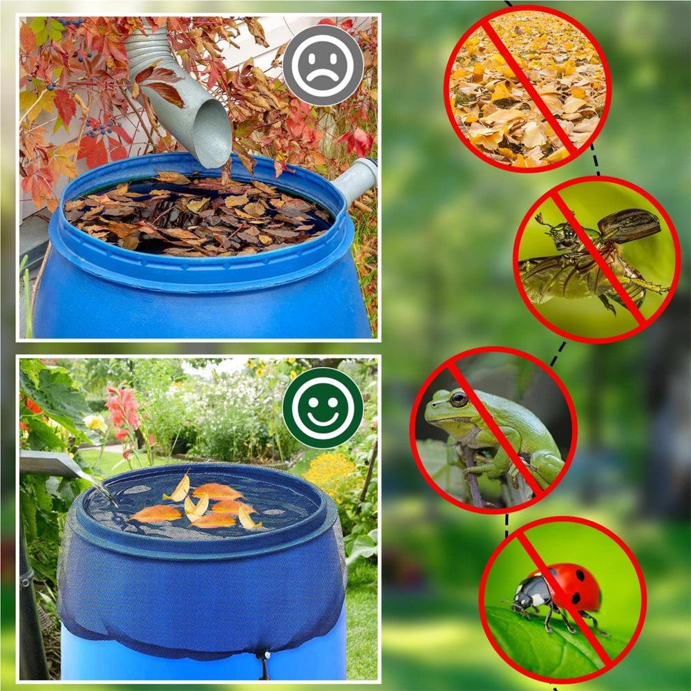 Сетчатый чехол для дождевой бочки Сетка для дождевой бочки Экран для сбора воды 37,4 дюйма Для предотвращения попадания опавших листьев Защита от комаров