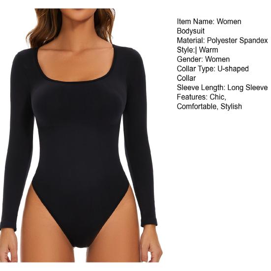 Женский боди с длинным рукавом из термофлиса, с квадратным вырезом, облегающий, теплый базовый слой, топы, осенние мягкие базовые футболки