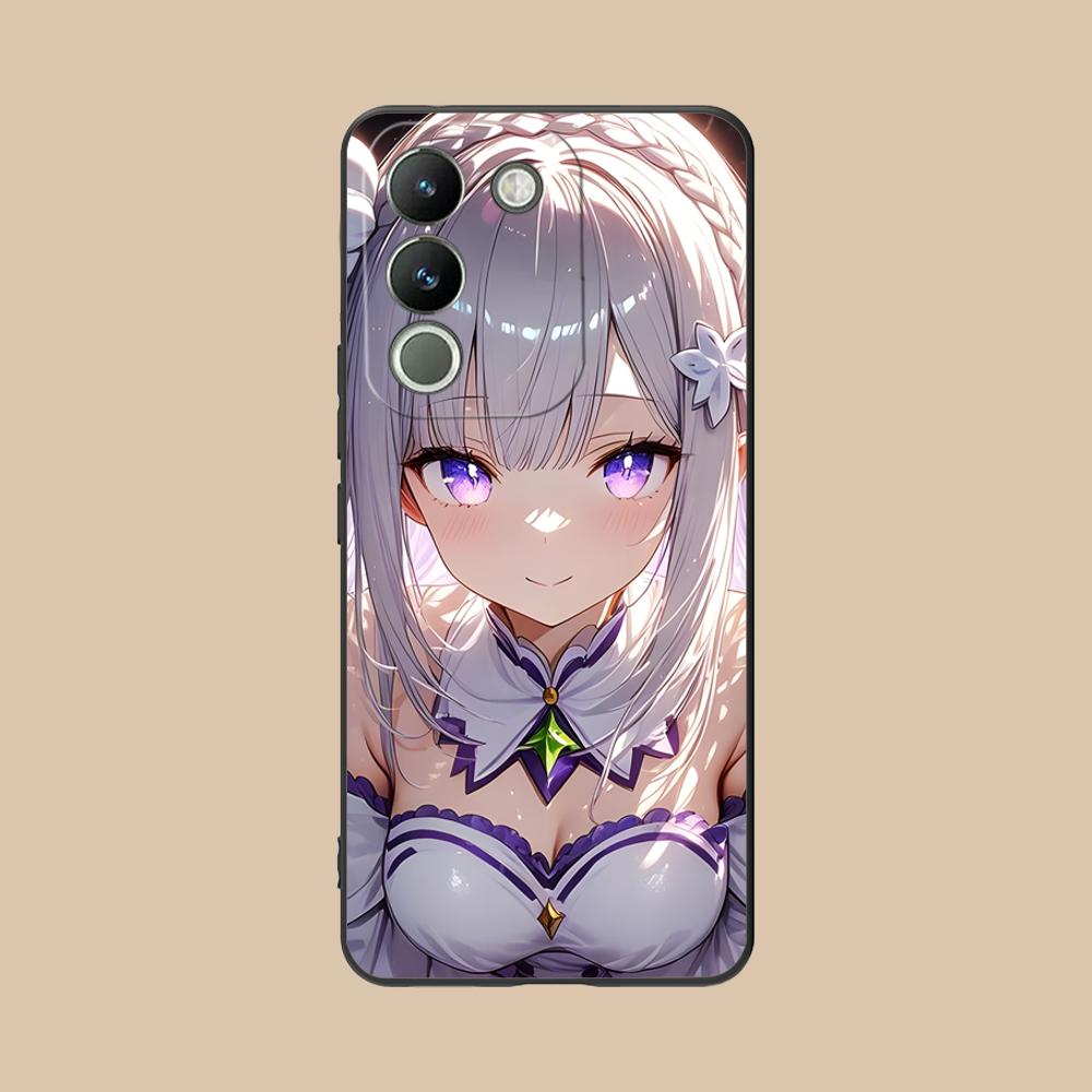 Чехол для мобильного телефона ReZero Emilia Waifu для VIVO V60 V50 V40 V30 V29 V27 V25 V23 Pro Lite 5G Цветной Печатный Чехол Красивый Роскошный