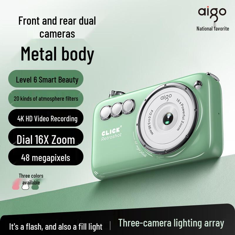 aigo V1 Dual Camera 4K Digital Selfie Camera (CN version)