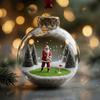 Christmas Santa Claus Hanging Decoration Clear Ball Playing Tennis Golf Soccer Basketball Badminton Santa Xmas Tree Hanging Ornament Pendant