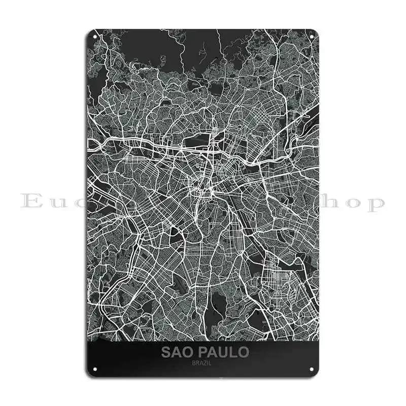 Sao Paulo Brazil Metal Sign Cave Home Club Design Club Tin Sign Poster