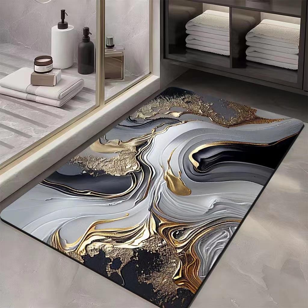Light Luxury Marble Diatom Mud Mat Bathroom Toilet Toilet Into The Door Absorbent Non-slip Quick Dry Mat