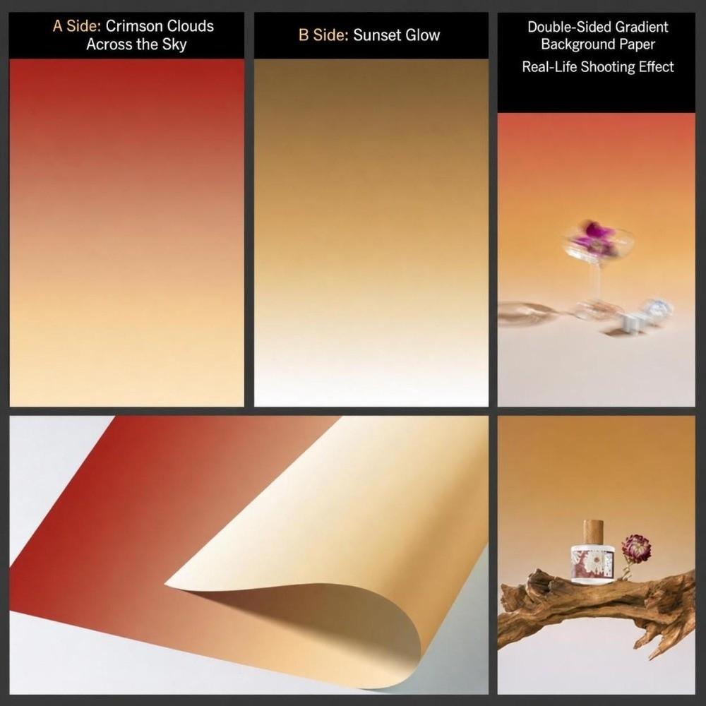 Double Sided Photography Backdrops Gradient Color Photo Wallpaper Props for Photo Studio
