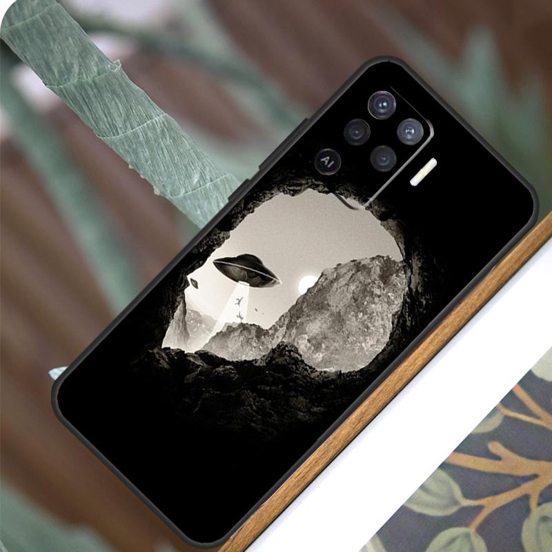 Смешной Инопланетянин Для OPPO A53S A57S A54S A38 A78 A58 A79 A15 A17 A77 A16 A76 A96 A52 A72 A5 A9 A94 A74 Чехол