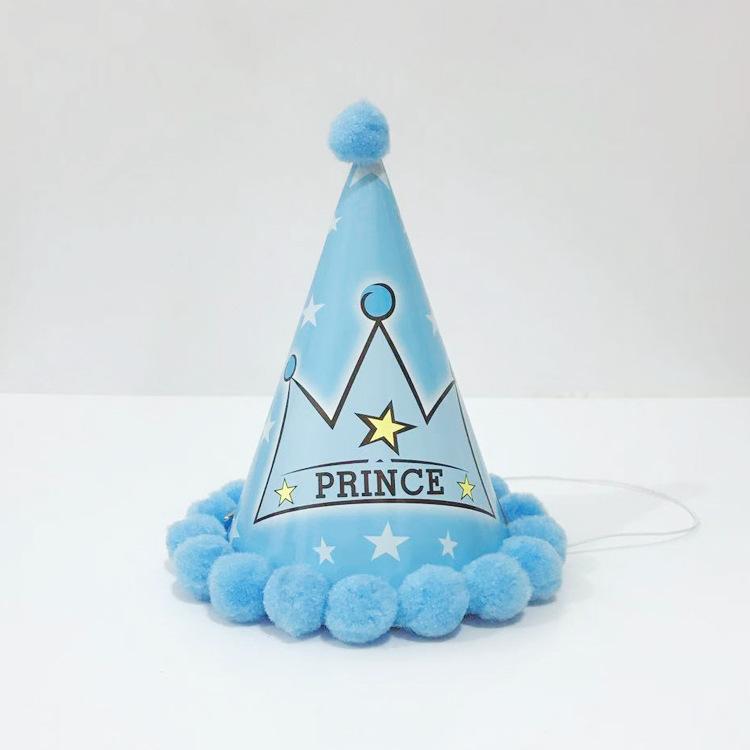 Детская шляпа на день рождения Корона принца принцессы С днем рождения Шляпа с помпоном Шляпа на день рождения Индивидуальная